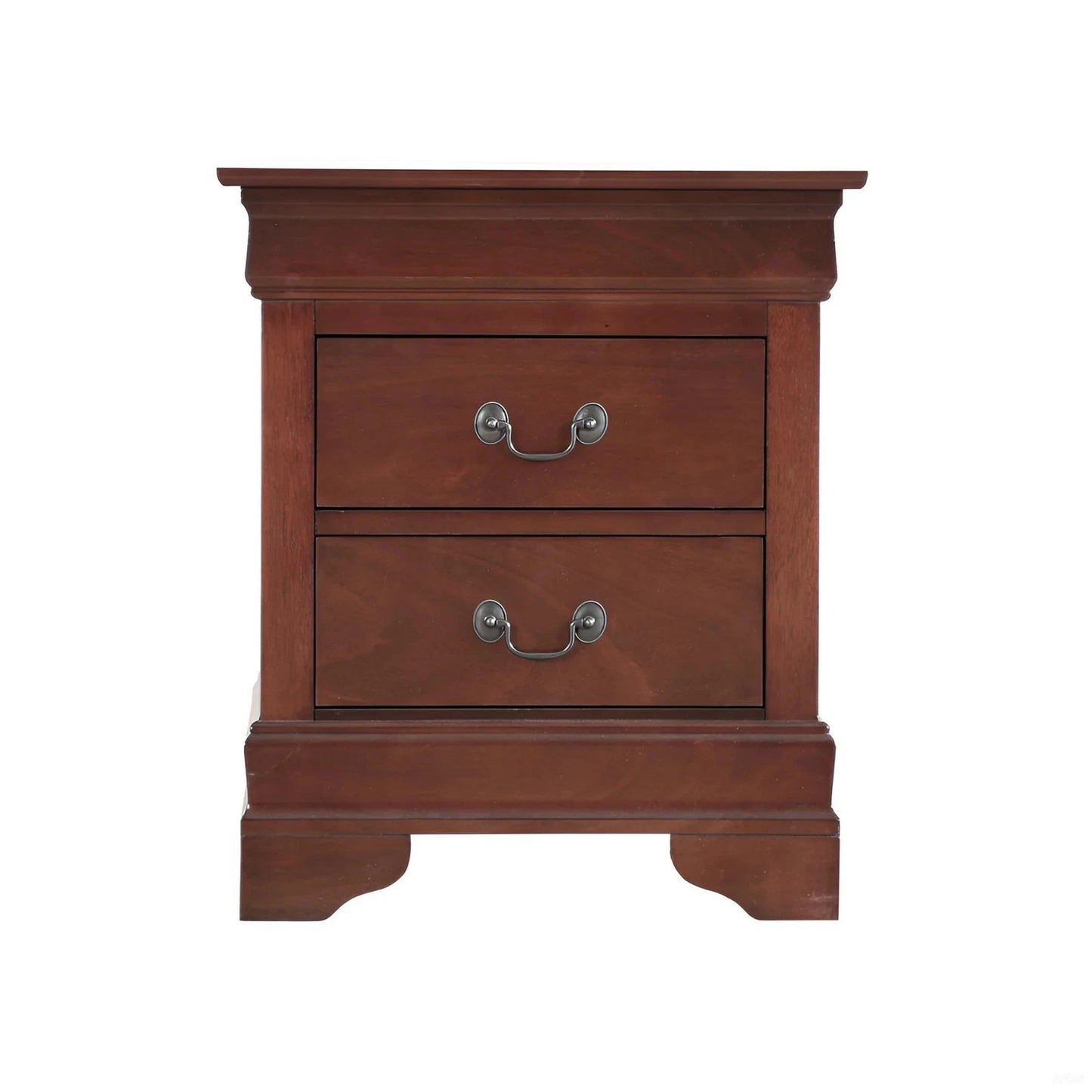 Elegant Traditional Cherry Nightstand, Two Drawers & Rich Wood Finish
