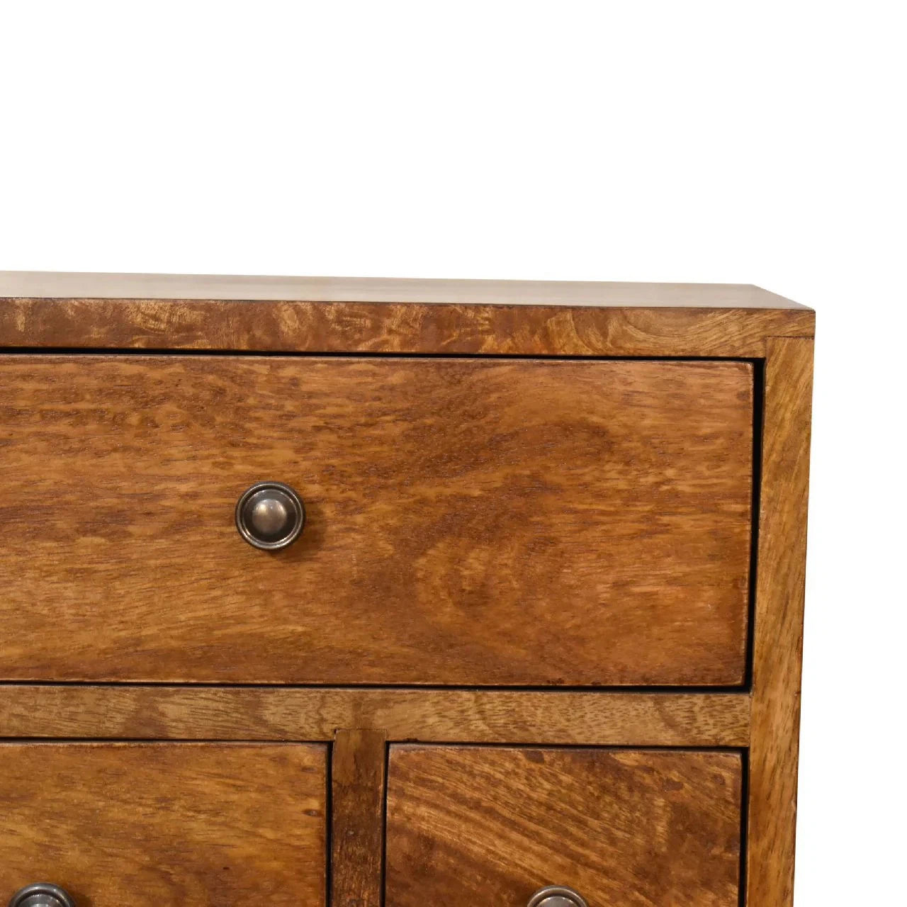 4-Drawer Multi Chestnut Bedside Table | Nightstand