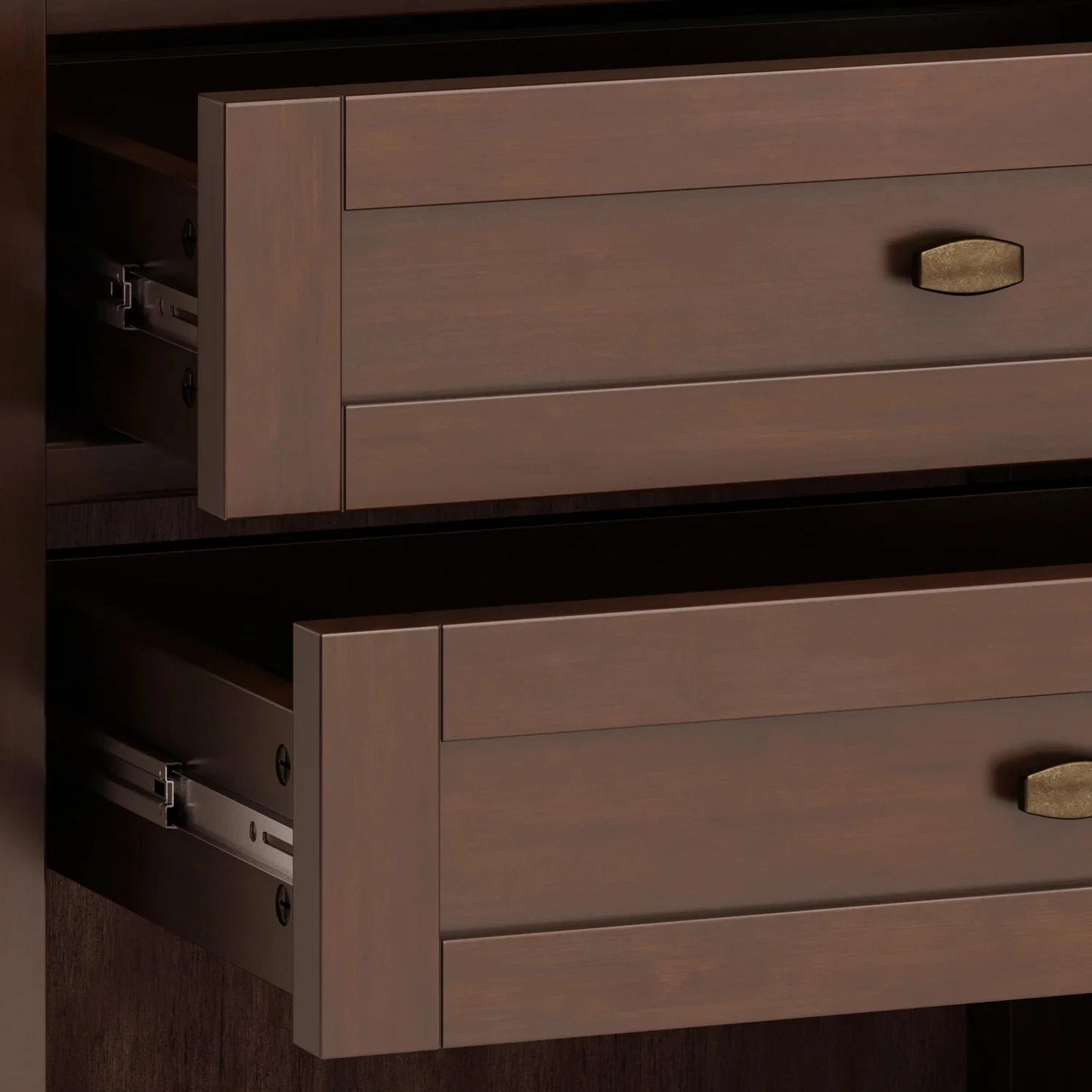 Warm Shaker Solid Wood 24" Transitional Nightstand - Russet Brown