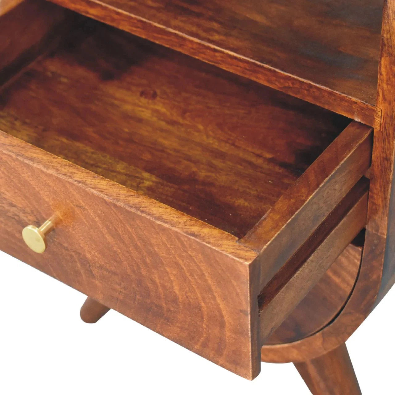 Solid Wood Split Chestnut Bedside Table Nightstand