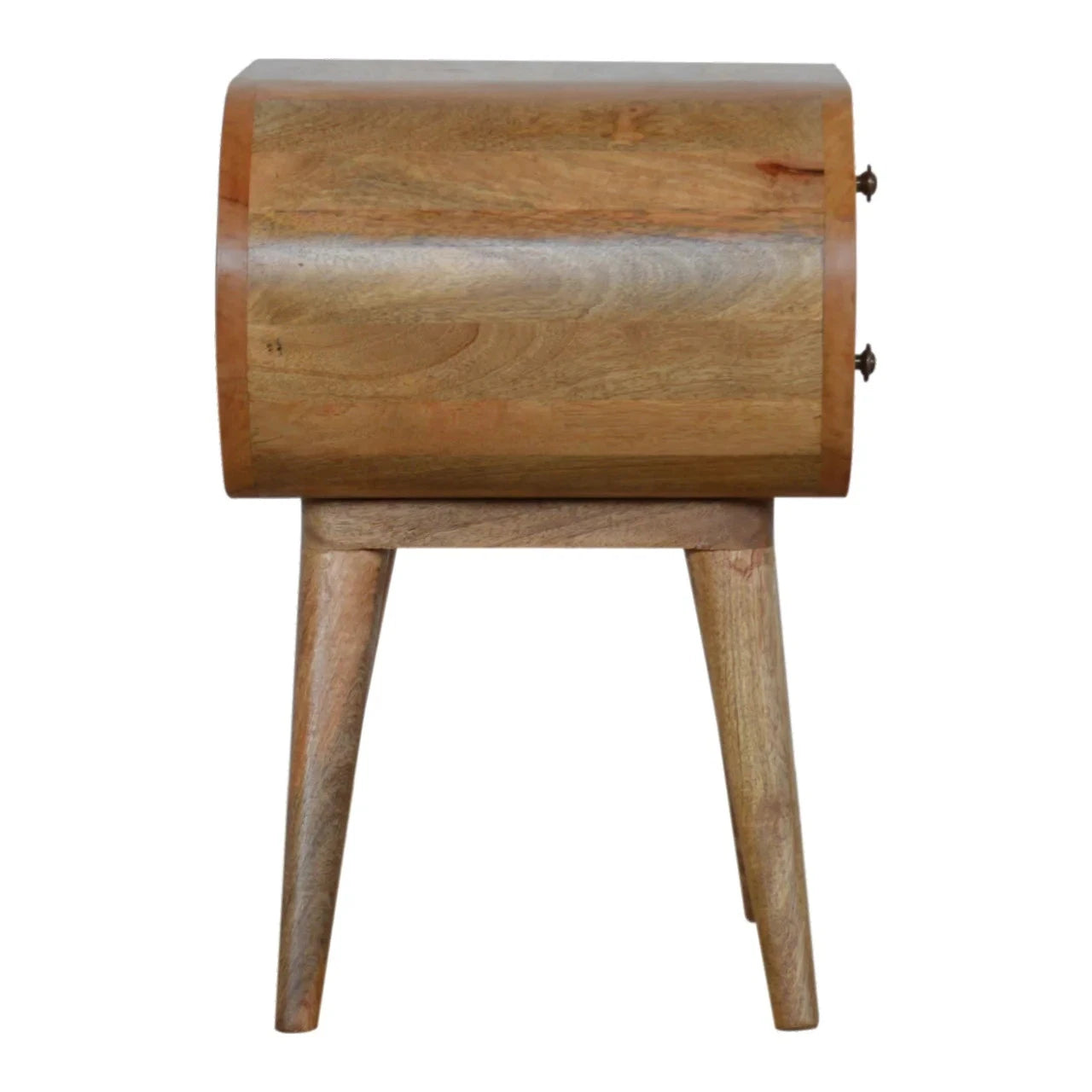 Solid Wood Circular Nightstand: Round Bedside Table for Bedroom