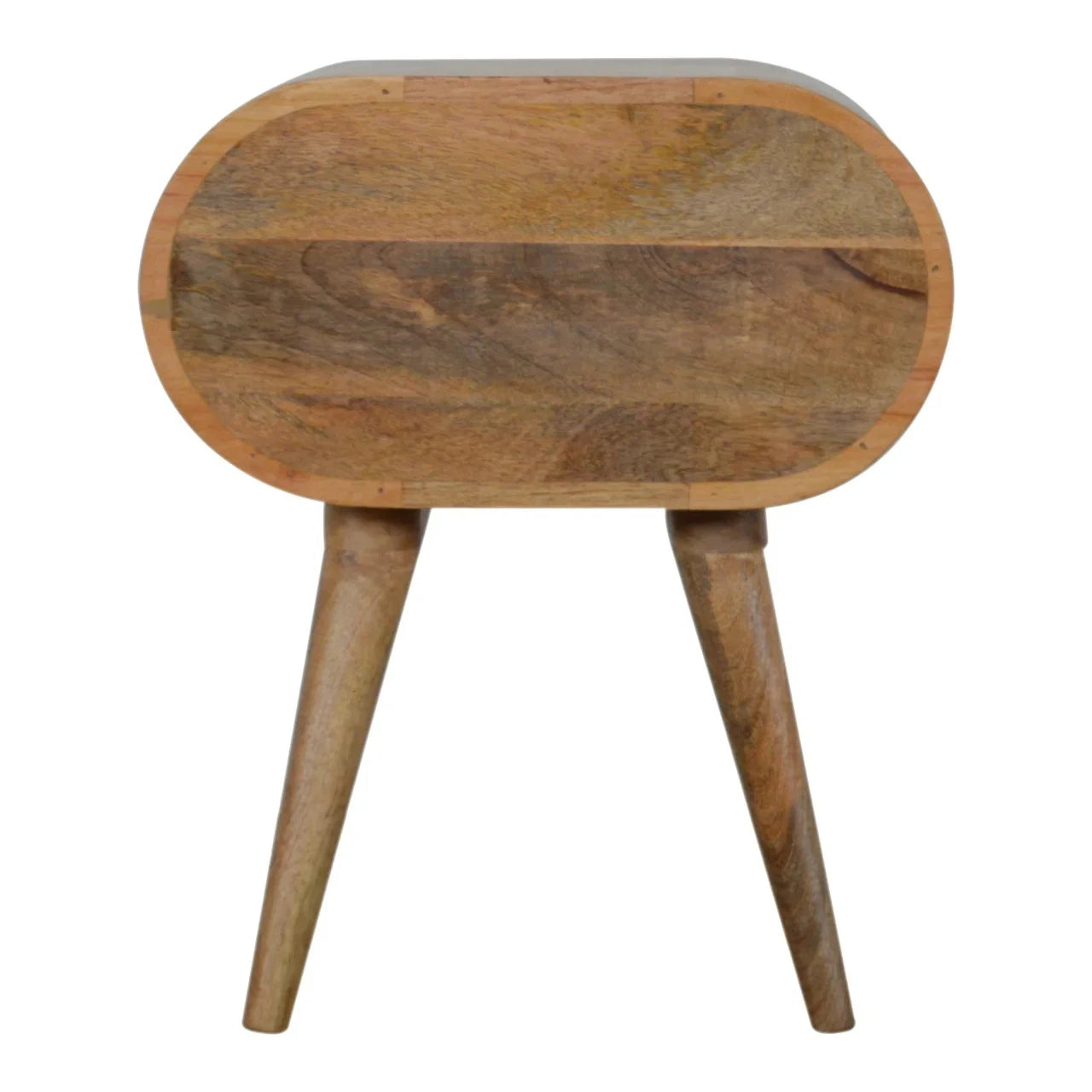 Solid Wood Circular Nightstand: Round Bedside Table for Bedroom