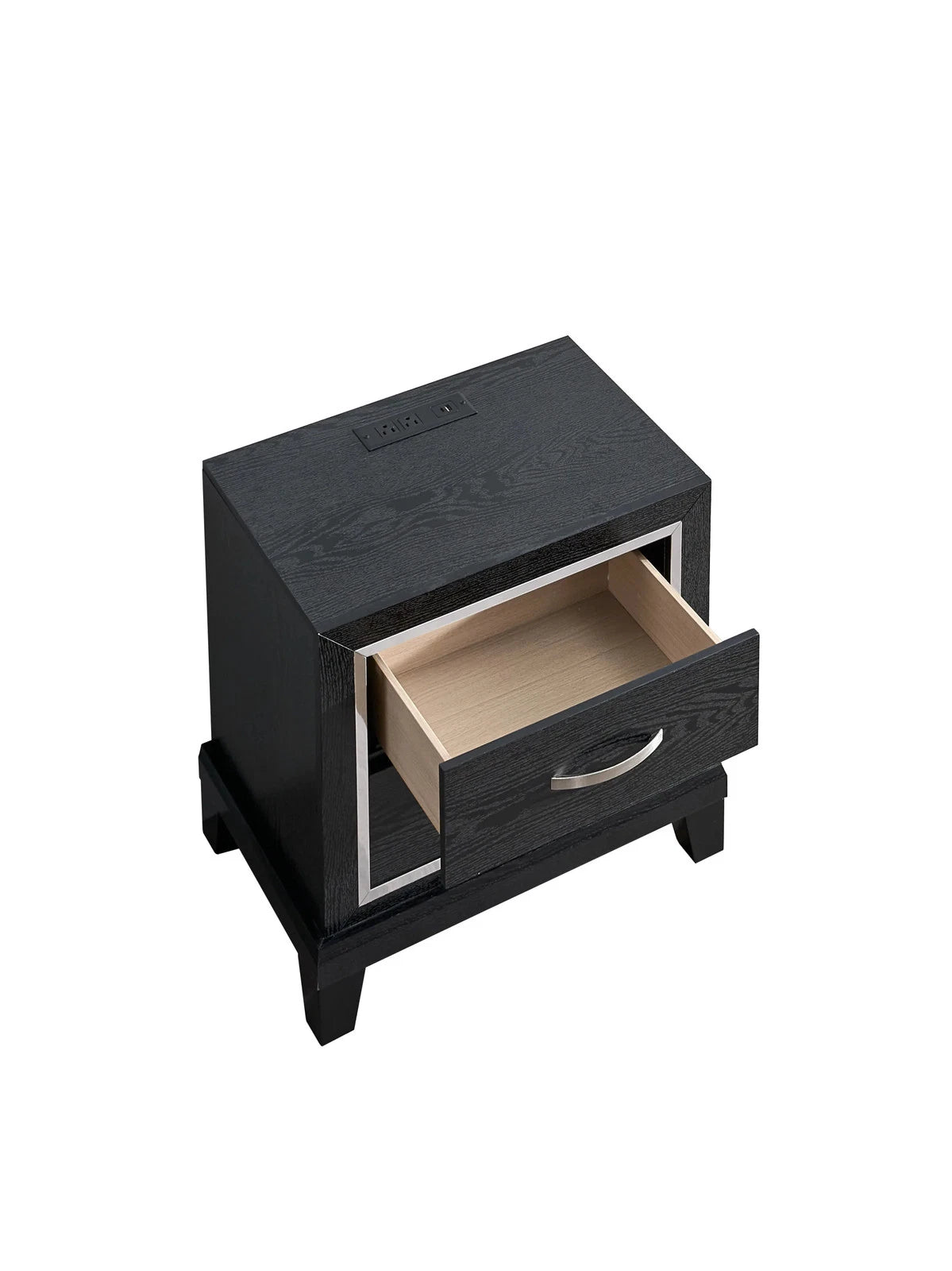 Livingston G02850-N 2-Drawer Nightstand with Charging AC/USB Outlets