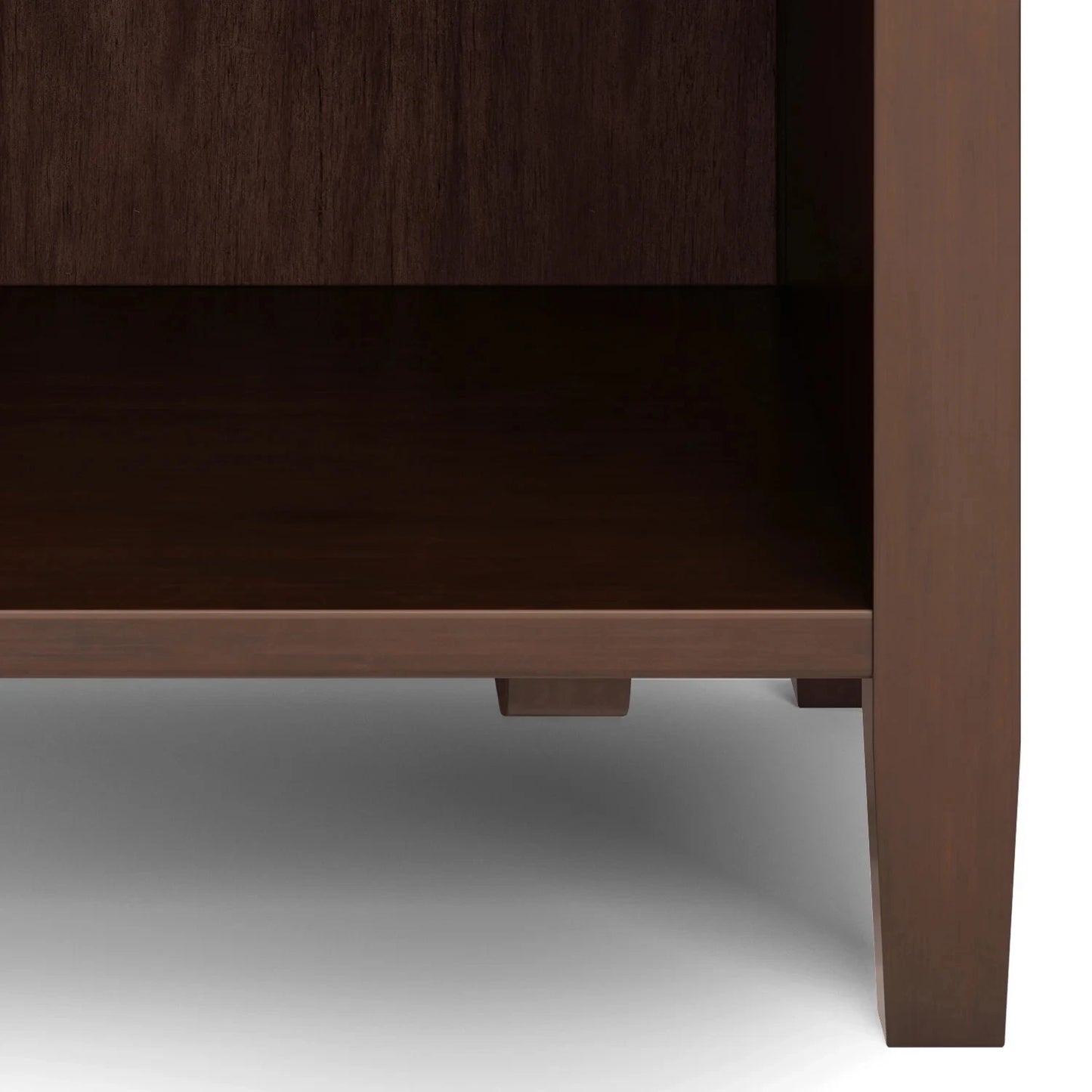Warm Shaker Solid Wood 24" Transitional Nightstand - Russet Brown