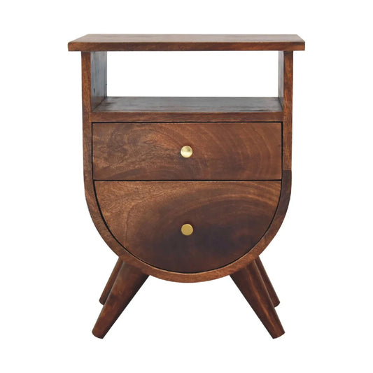 Solid Wood Split Chestnut Bedside Table Nightstand